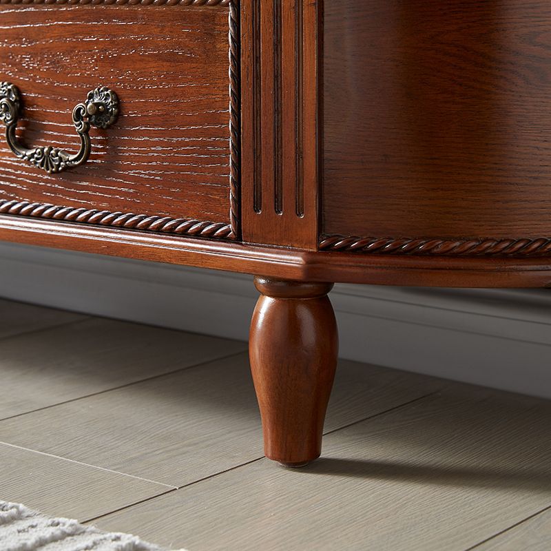 Mid-Century Modern Console Table 11.8" W Solid Wood Storage Console