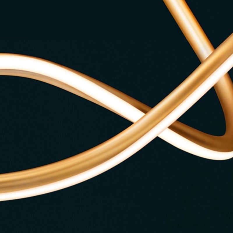 Waving Chandelier Pendant Lights Modern Metal Chandeliers in Gold Finish