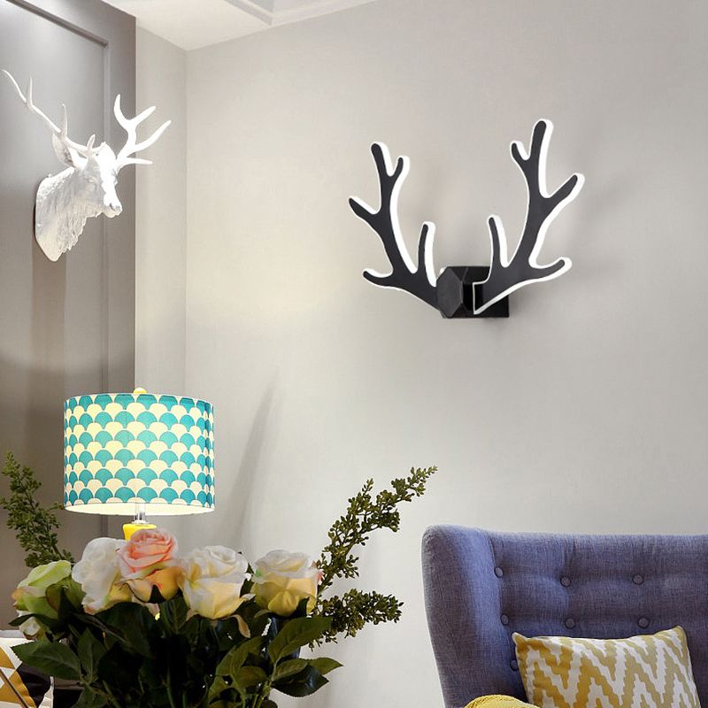 Macaron Nordic Style Sconce Light Antlers Acrylic and Plastic LED Wall Light Fixture