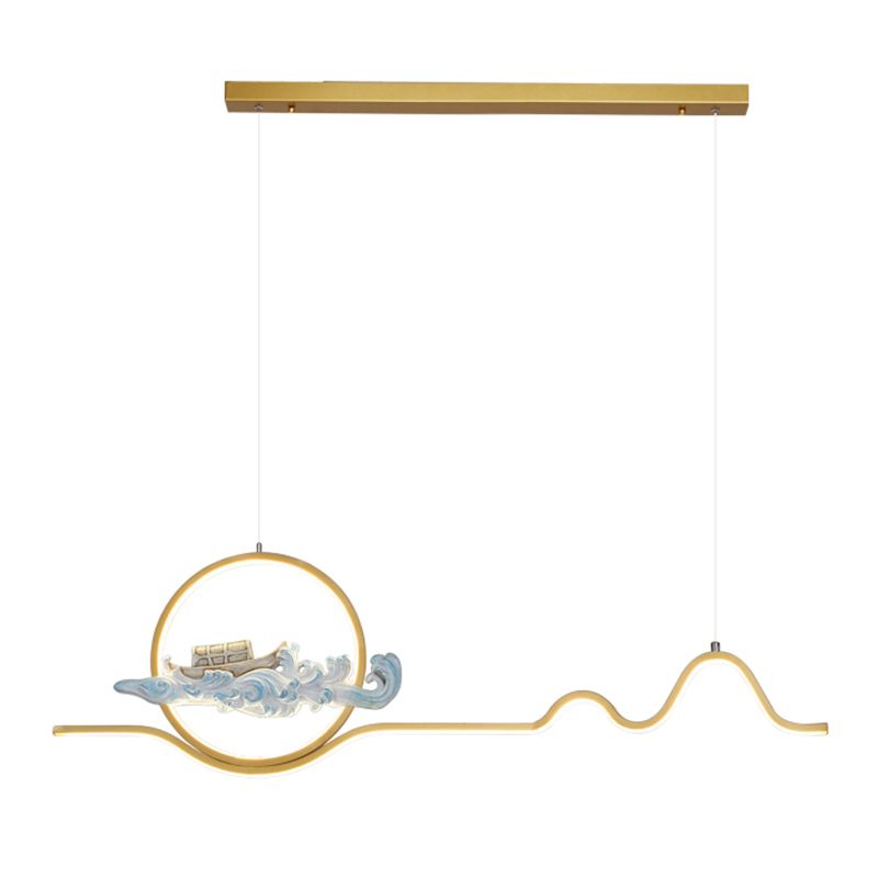 Linear Shape Island Lights Modern Style Metal 2 Light Pendant Lights