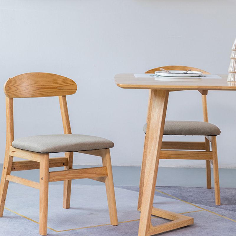 Contemporary Rectangle Dining Table Rubberwood Solid Wood Table with Double Pedestal