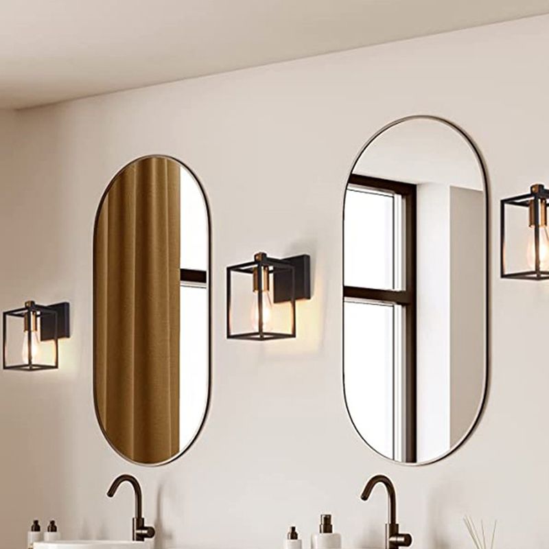 Black 1/2/3/4-Light Bathroom Vanity Light Modern Metal Bath Bar