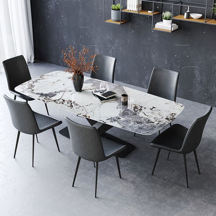 Modern Rectangle Sintered Stone Dining Set 1/4/5/7 Pieces Dining Set