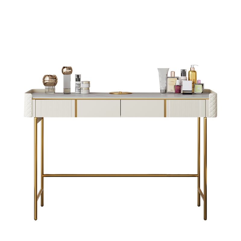 2 Drawers Vanity Set with Stool 30.7" High Metal Dressing Table