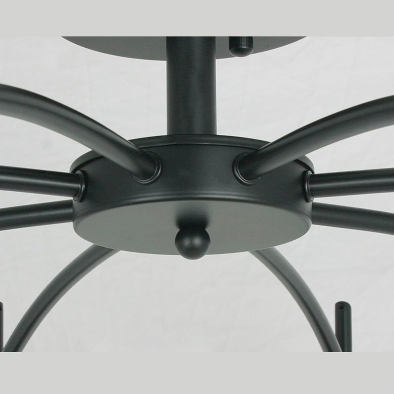 Glass Black Semi Flush Mount Chandelier Global Minimalist Ceiling Mount Chandelier