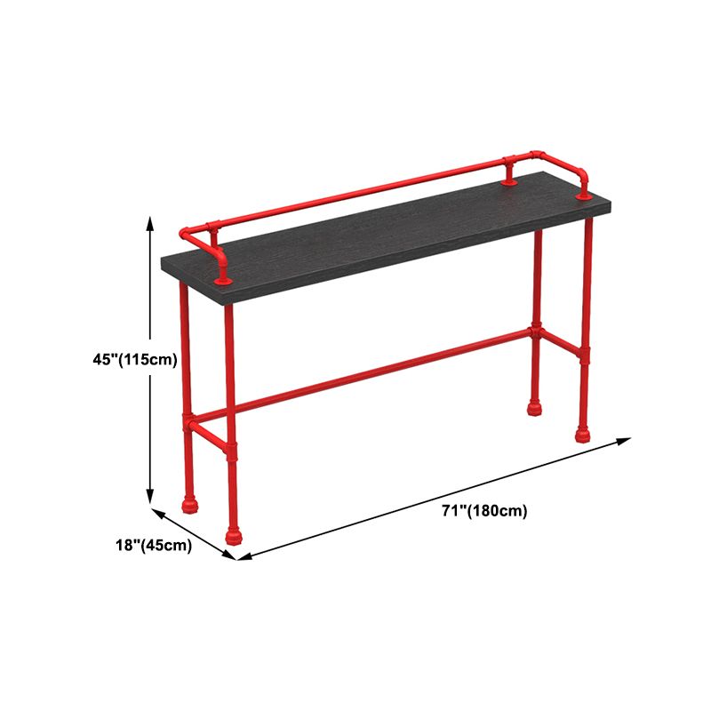 Black and Red Counter Set Industrial 1/4 Pieces Rectangle Wood Counter Set