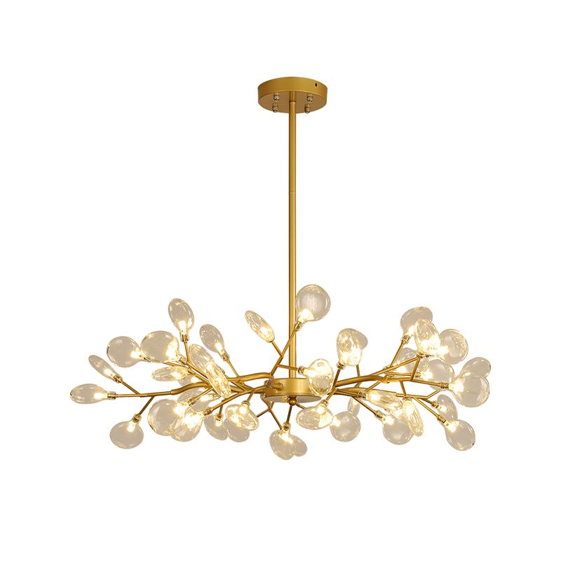 Stylish Firefly Pendant Light Fixture Minimalist Metal Bedroom Chandelier in Gold