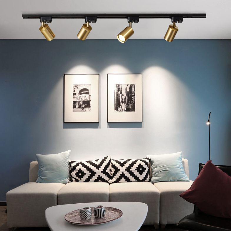 Metal Shaded Ceiling Mounted Fixture Contemporary Style Ceiling Light Fixture in Gold