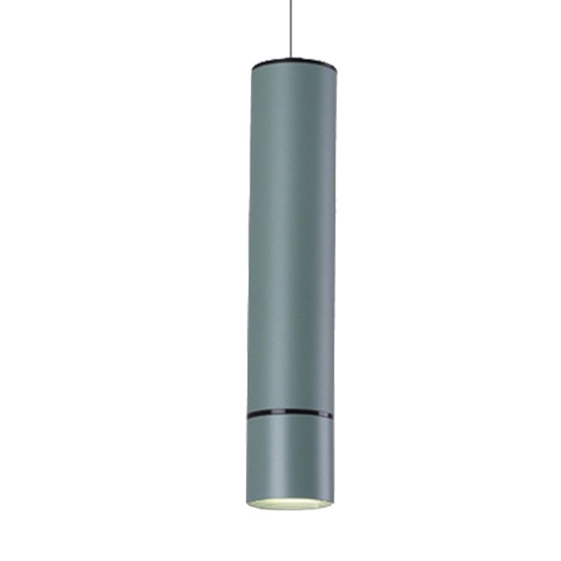 Nordic 1 Light Suspension Light with Metal Shade Pink/Blue/Green Pipe Ceiling Pendant Light in White/Warm/Natural Light