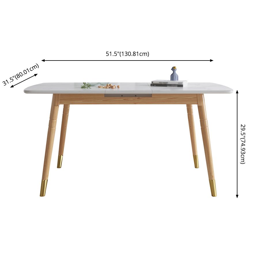 Modern Sintered Stone Top Standard Dining Set Rectangle White Dining Set for Kitchen