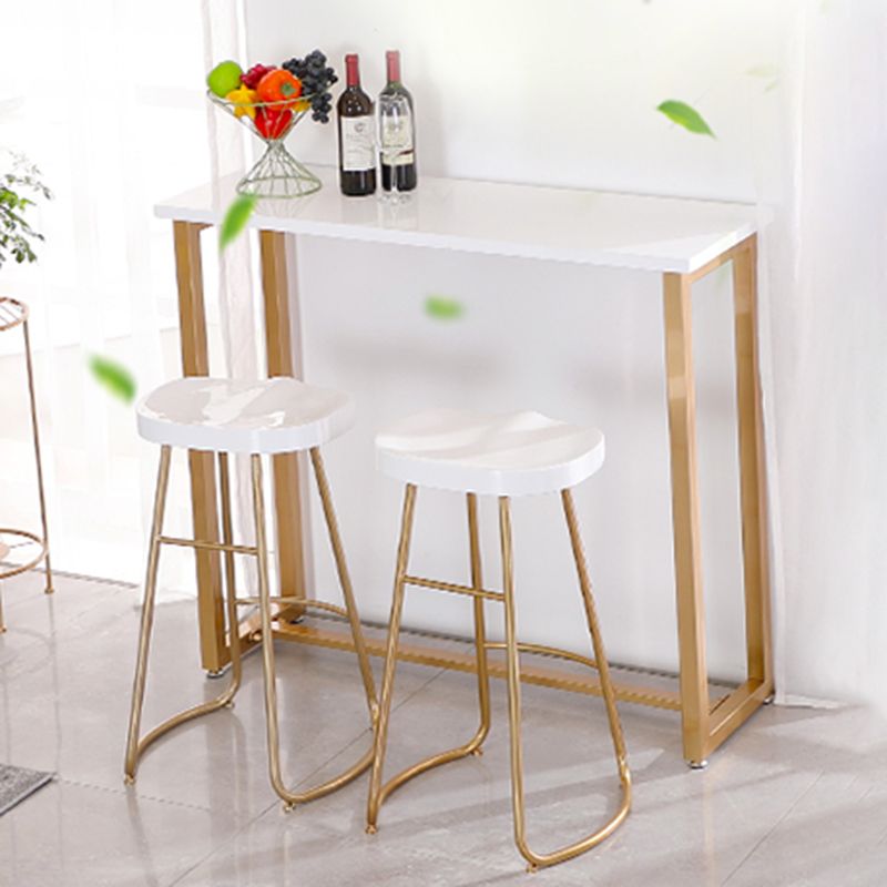 Glam Trestle Bar Table Set 1/2/3 Pieces Rectangle Wood Counter Height Set in White