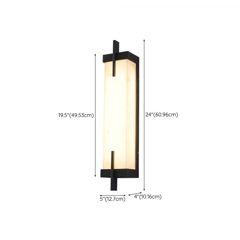Black Wall Sconce Contemporary Wall Light Fixture for Courtyard