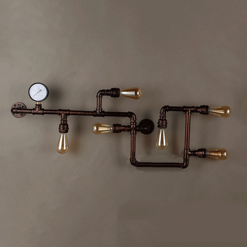 Industrial Wall Sconce Pipe Light Multi-Light Lamp Bar Restaurant Light