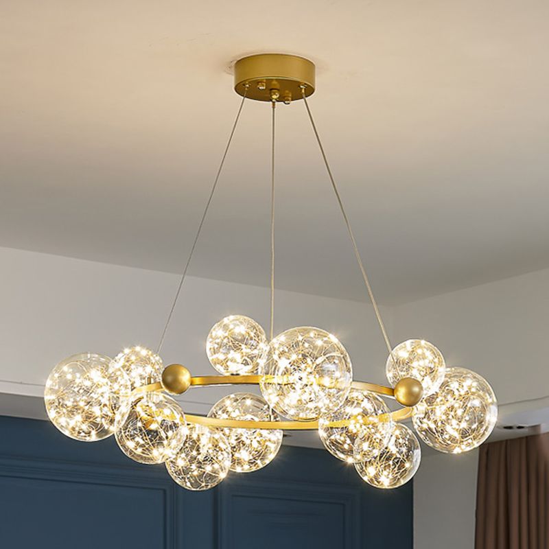 Modern Glass Chandelier Lighting Fixture Gold Chandelier Pendant Light for Restaurant