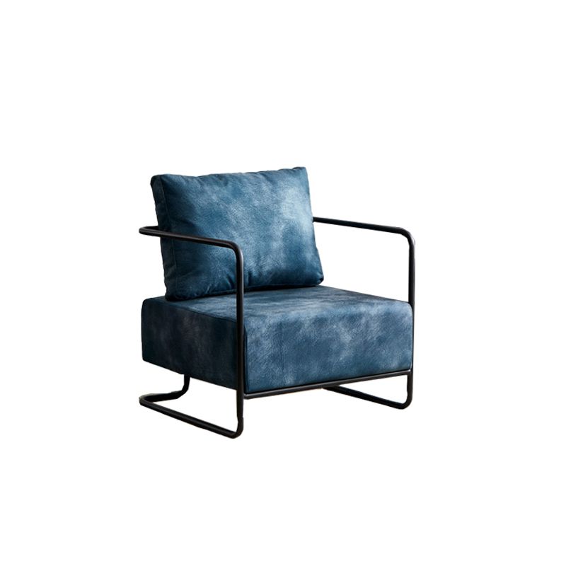 Contemporary Bonded Leather with Pillow Track Arms Accent Armchair