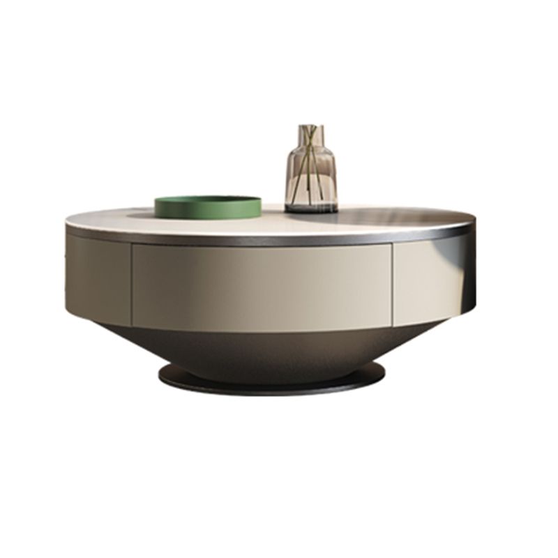 Metal Craft Grey Coffee Table with Circular Nested Single Foot Base Coffee Table