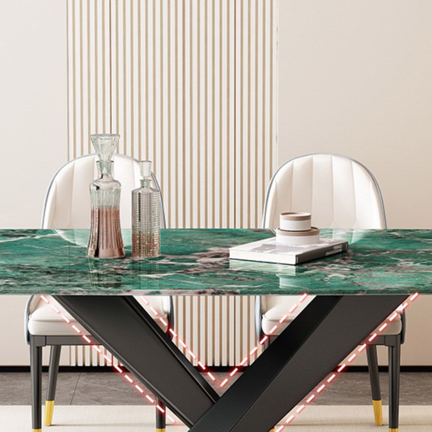 Stone and Metal Dining Room Table Modern Rectangle Dining Site Table