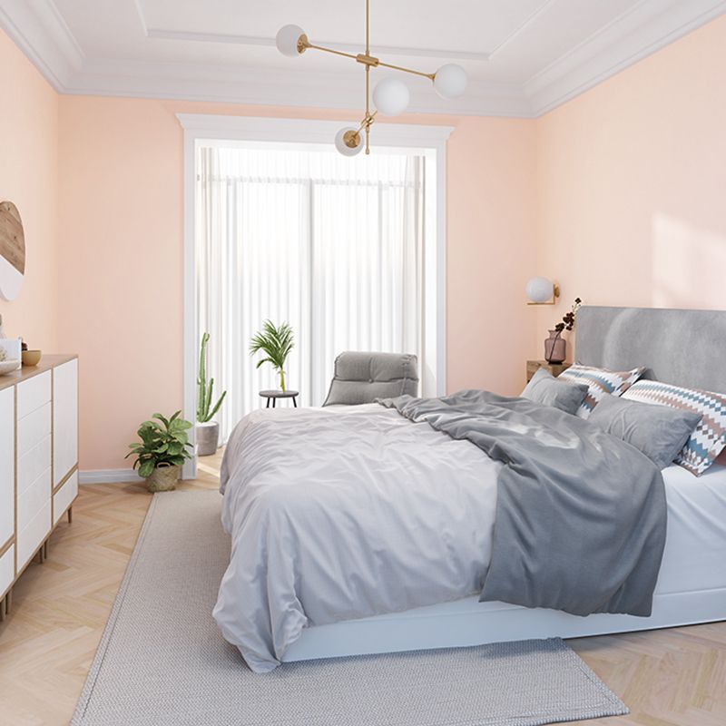 Wallpaper Roll Plain Pastel Color Minimalist Style Non-Woven Fabric Wall Covering