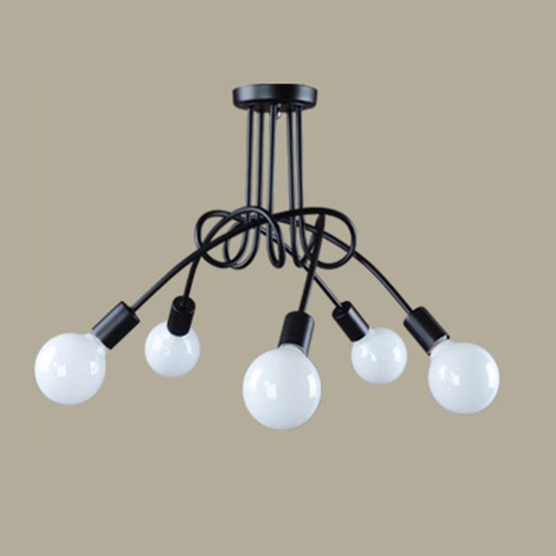 Wrought Iron Ceiling Light Minimalist Elbow Home Dining Room Bedroom Study Aisle Creative Personality Industrial Style Lamps