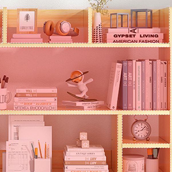 Modern Standard Wooden Bookcase Open Back Bookshelf for Living Room