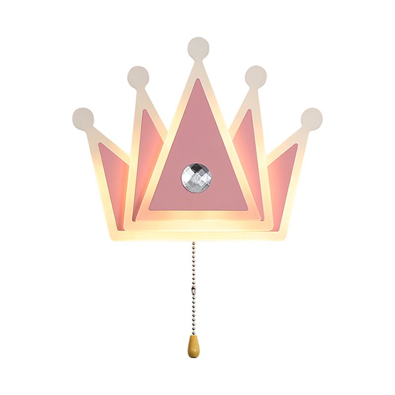 Lampade di applique a forma di corona moderna a forma di corona in metallo 1 illuminazione montata a parete