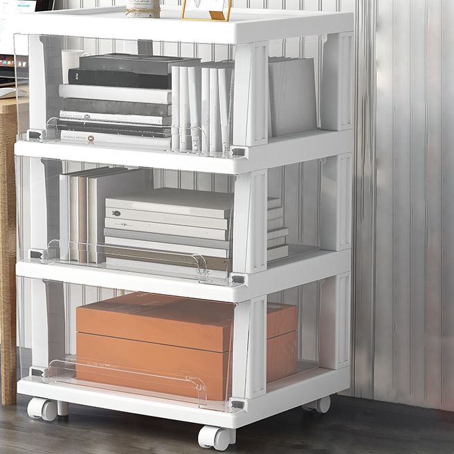 Plastic and Metal Bookshelf, Multi Tiers Contemporary Bookcase for Home Office