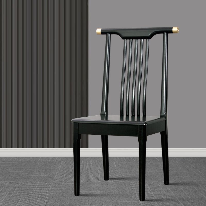 Chaises de salle à manger traditionnelles en bois massif, chaise latérale à dossier à lattes pour la maison