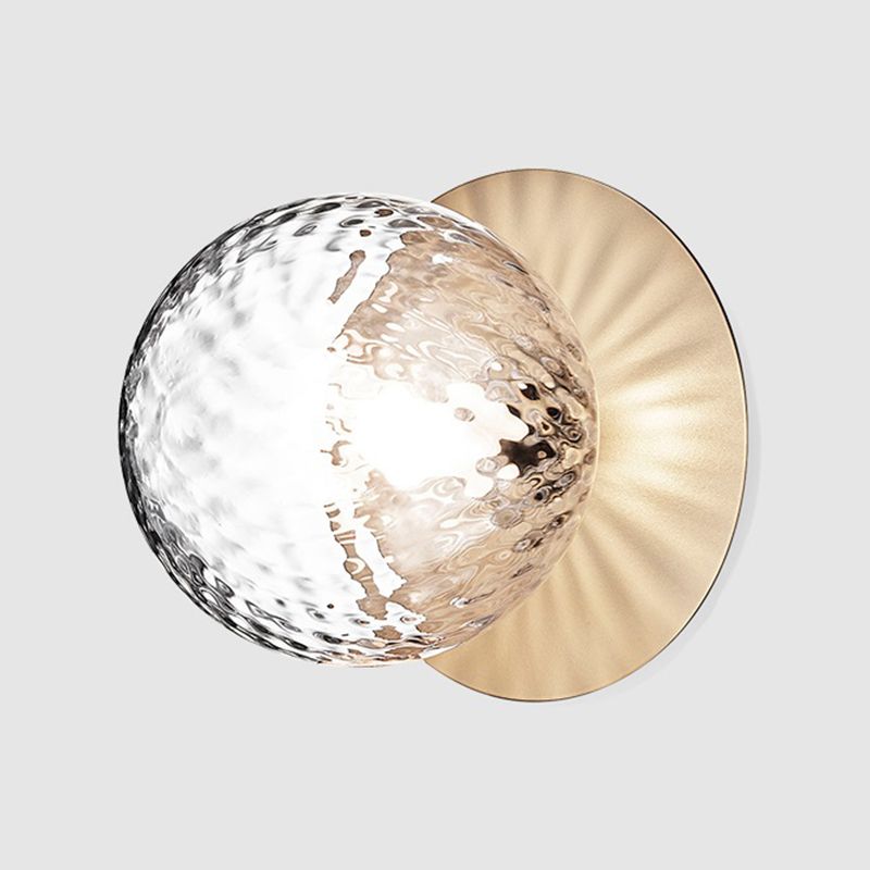 Modern Style Spherical Shape Wall Sconce Glass 1 Light Sconces for Living Room