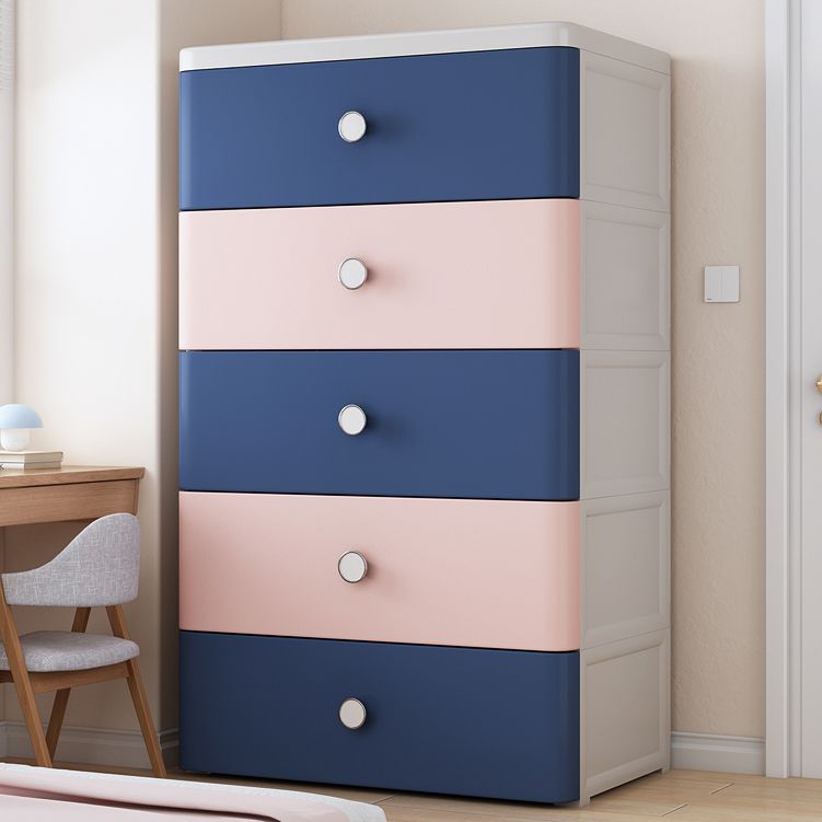 Modern Style Non-Hanging Armoire Plastic Storage Cabinet with Drawers