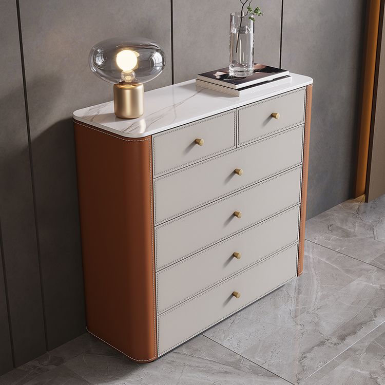 15.6-inch Width Storage Chest Stone Contemporary Dresser with 6 Drawers