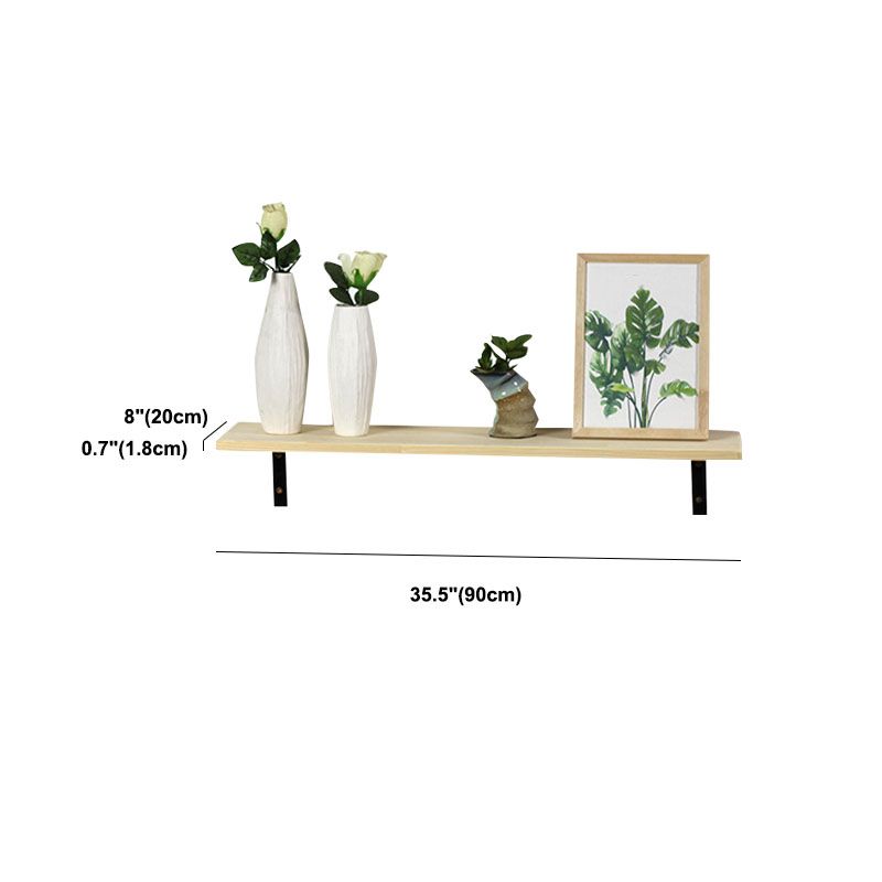 1 Shelf Floating Bookcase Natural Wood Closed Back Bookshelf