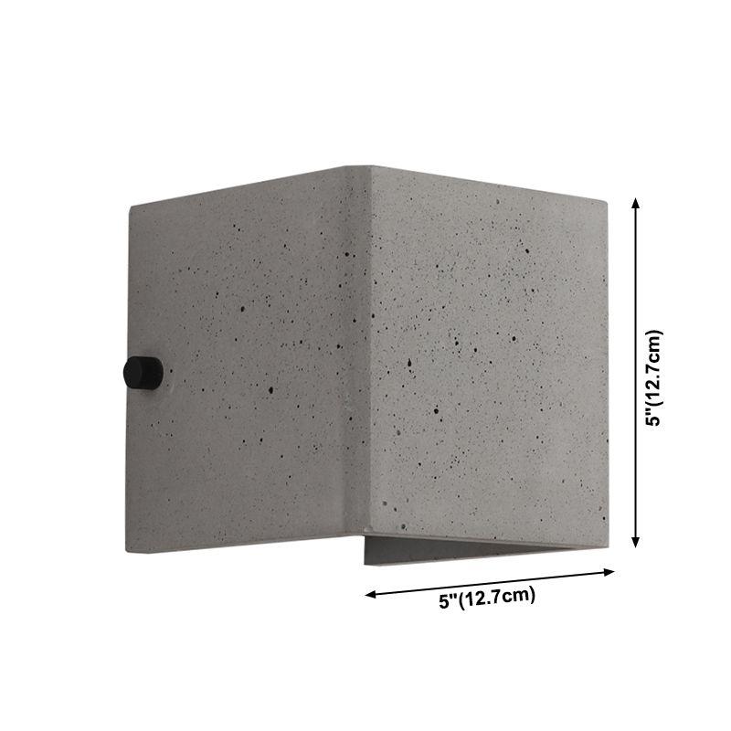 Industrial Cement Wall Light Cube Single Light Wall Sconce in Grey for Bedroom