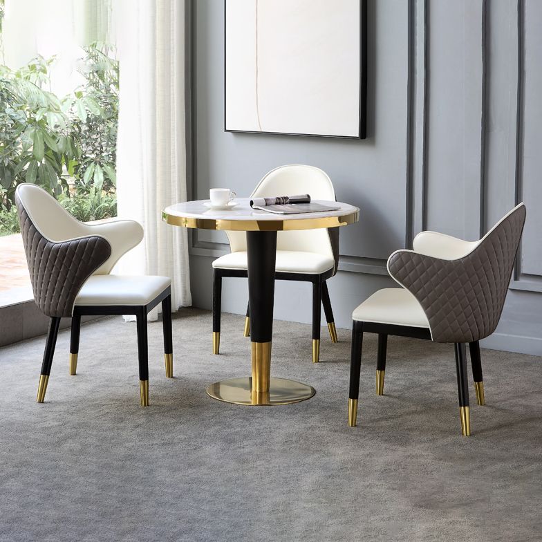 Glam Style Sintered Stone Dining Set 1/2/3/4/5 Pieces Dining Set for Dining Areas