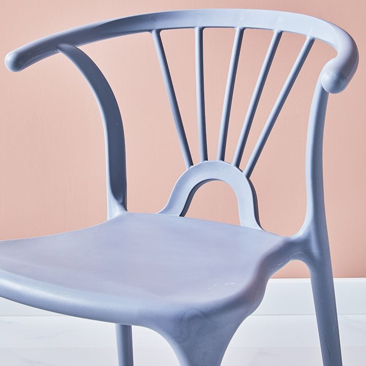 Silla lateral de plástico moderna para interiores y exteriores, silla apilable sin brazos Wishbone