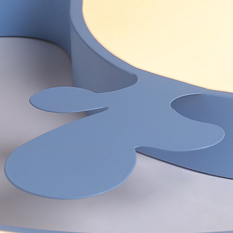 Accesorio de techo LED de delfín acrílico en soporte empotrado de hierro lacado de estilo creativo para niños para dormitorio