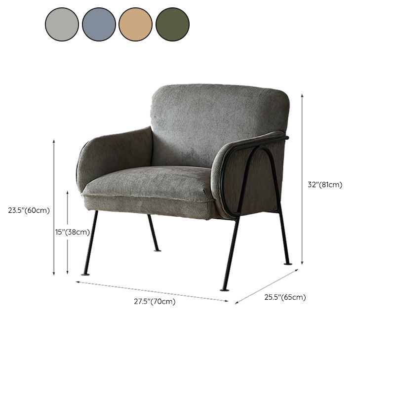 Modern Style Chair with Black Metal Basic Four Leg and Tight Back