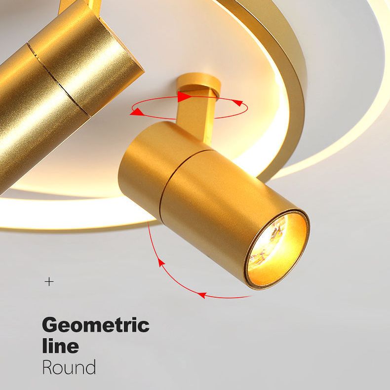 Bague métallique Semi-Flush Ceiling Light Fixtures Modern Bedroom Semi Flush Light Fixtures