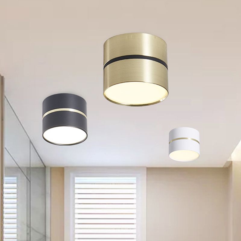 Modern Minimalist Metal Flush Mount Plafond Lamp Cilinder Shape LED Flush Mount Lighting voor slaapkamer
