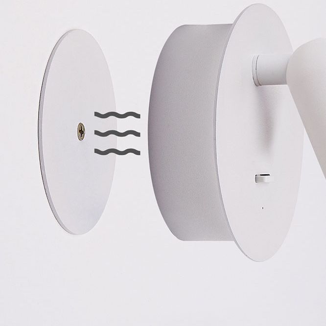 White Circular LED Wall Light in Modern Concise Style Aluminium Reading Wall Sconce for Bedroom