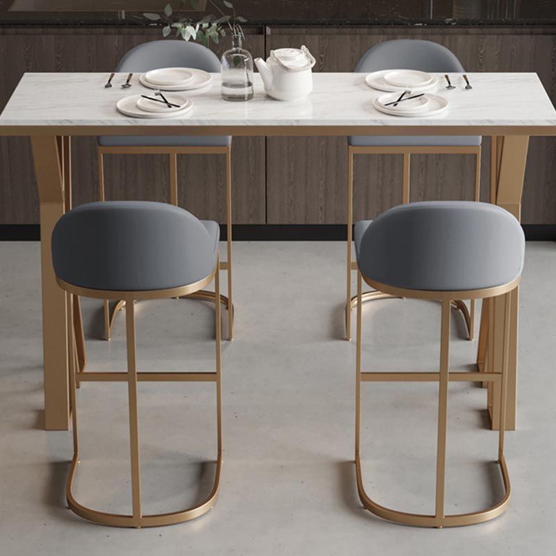 White Rectangle 1/2/3 Pieces Bar Stool and Table Set Indoor Glam Table and Stool Set