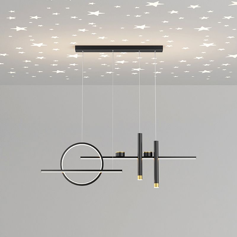 Cylinder Shape Island Lights Contemporary Style Metal 7 Light Island Lighting