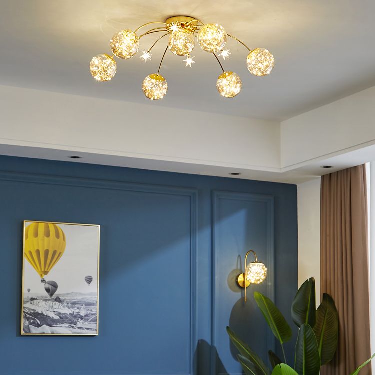 Contemporánea de lámpara de altura de la esfera de la esfera de la luz de vidrio de montura de vidrio en oro