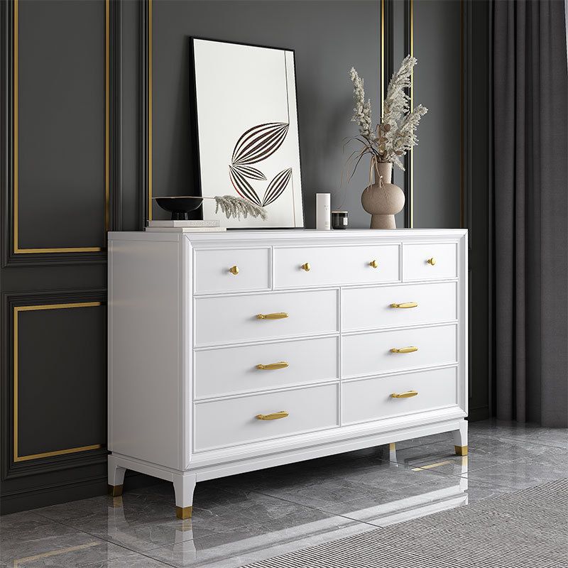 Ultra-Modern Double Dresser White Storage Chest Dresser for Bedroom