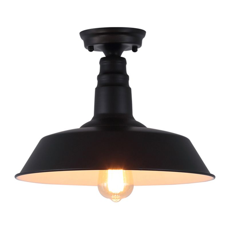 Industriële schuur semi-flush mount licht metaal semi-spoel plafondmontage licht