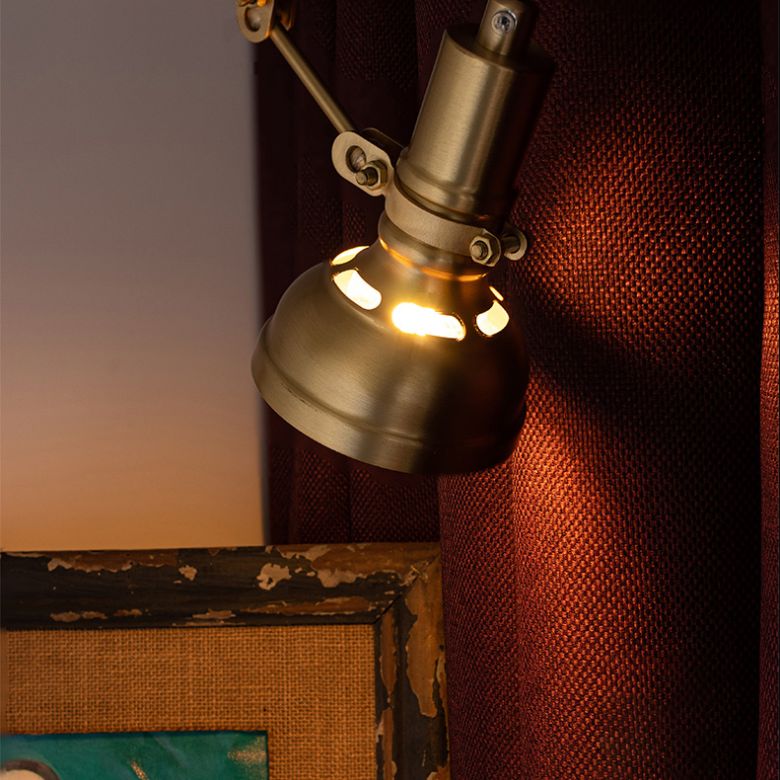 Goldene Metallwandlampe Leuchten Industrial Swing Arm Lampe für Schlafzimmer