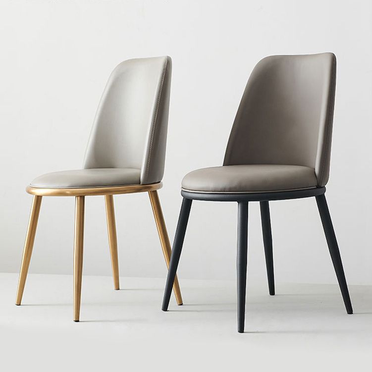 Ensemble de chaises en métal de style contemporain, cuisine, salle à manger, chaises d'appoint à dossier solide (Ensemble de 2)