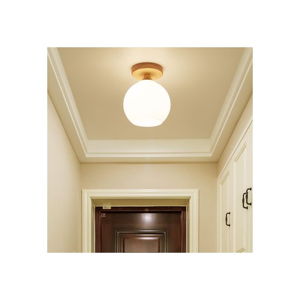 Stile moderno Light Affiolo bianco con soffitto a filo una lampada a soffitto in vetro opale per bagno