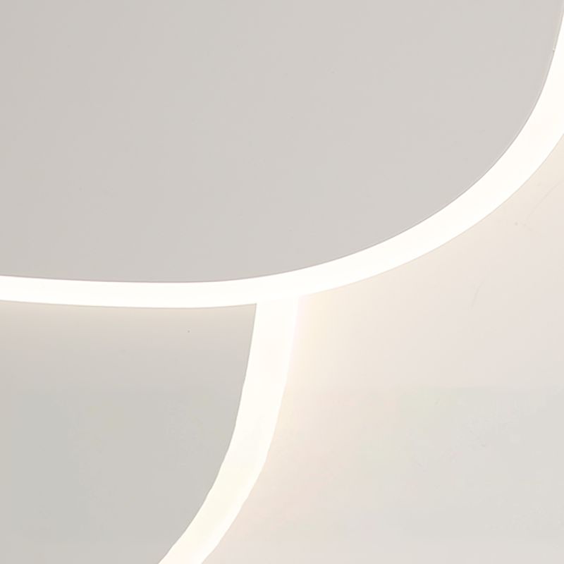 Plafonnier LED oblong blanc en fer forgé de style concis et moderne avec abat-jour en acrylique