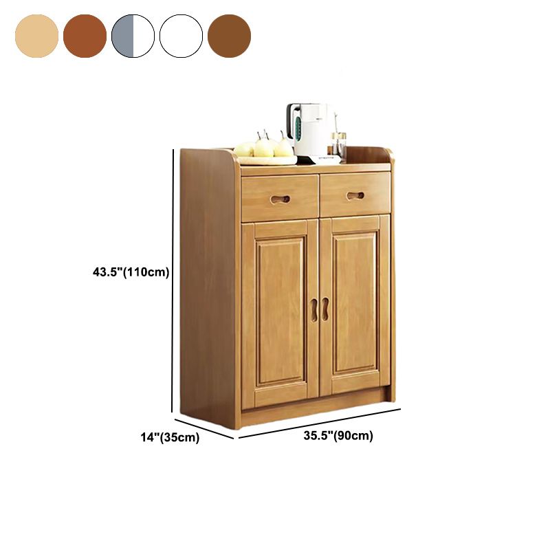 Modern Accent Cabinet with 2 Drawers and Shelfs in Rubberwood