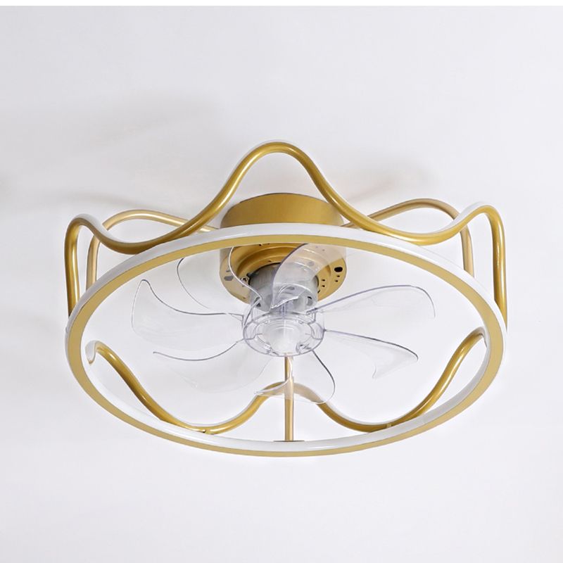 Lampada a ventola a soffitto in metallo in stile semplice per la camera da letto